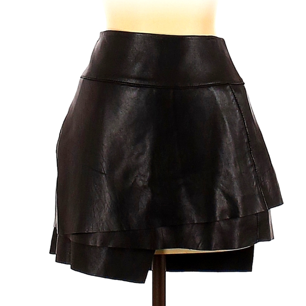 Helmut Lang 100% Leather mini skirt size S